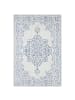 NORTHRUGS In- & Outdoor Teppich Tilos Creme Jeansblau