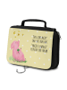 Mr. & Mrs. Panda Kulturtasche Schwein Glück mit Spruch in Gelb Pastell