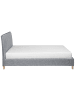 Beliani 2-tlg Doppelbett SENNEZ in Grau/Braun