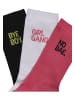 Mister Tee Mister Tee Unisex Girl Gang Socks 3-Pack in pink/wht/blk
