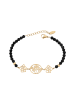 faina Women Beaded Bracelet With Charms in Black Gold