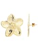 Adeliás Damen Ohrringe – Ohrstecker Blume aus Edelstahl in gold