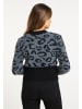 faina Damen Strickjacke in Grau Schwarz