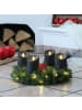 MARELIDA 4er Set LED Kerzenset Rustik Optik Echtwachs flackernd H: 10cm in schwarz