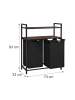 relaxdays Wäschekorb in Braun/ Schwarz - (B)73 x (H)93 x (T)33 cm