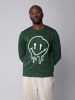 wat? Apparel Sweatshirt Smiley in Bottle Green