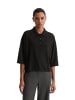 Marc O'Polo Feinstrick-Poloshirt loose in Schwarz