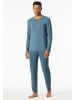 Schiesser Pyjama lang für Herren in dunkel-blau
