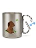 Mr. & Mrs. Panda Kaffeebecher Hund Kleeblatt ohne Spruch in Silber