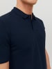 Jack & Jones Einfarbiges Polo Hemd Pique T-Shirt mit Kragen JJEBASIC in Navy