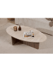 CALICOSY Couchtisch ANNA in Walnuss / Travertin - (W) 120  x (H) 40  x (L) 65  cm