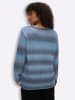 sheego Pullover in tiefblau-eisblau-gemustert