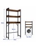 relaxdays Waschmaschinenschrank in Braun/ Schwarz - (B)63 x (H)166 x (T)25 cm