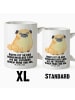 Mr. & Mrs. Panda Steinguttasse Mops mit Spruch in Weiß