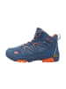 Trollkids Wanderschuh "SKARVAN Mid" in Mystik Blau / Orange