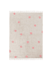 Beliani Kurzflor DARDERE in Beige/Rosa - (W) 140 x (L) 200 cm