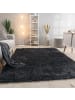 Hochflor Teppich Shaggy waschbar Unifarben Schlafzimmer in Anthrazit