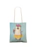 Mr. & Mrs. Panda Shopper Pinguin Kokosnuss ohne Spruch in Eisblau