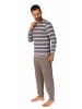 NORMANN Frottee Pyjama Schlafanzug Bündchen - 70679 in grau