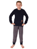 NORMANN Frottee langarm Schlafanzug Pyjama Bündchen und Basketball - 77022 in marine