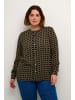 KAFFE curve Langarm - Hemd KCjamida Regular fit in Black/Brown Geometric Print