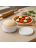 relaxdays 4 x Pizzaballenbox in Weiß - (H)6,5 x Ø 14,5 cm