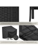 tectake Polyrattan Sitzbank wetterfest 2-Sitzer, mit Schutzabdeckung, 250 kg