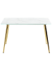 Beliani Esszimmertisch MULGA in Weiß/Gold - (W) 70 x (H) 75 x (L) 120 cm