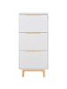 Beliani Schuhschrank SANDFLY in Weiß/Braun - (W) 60 x (H) 128 x (L) 24 cm