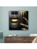 MuchoWow Leinwand bilder Gesicht gold schwarz (BxH)