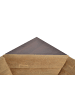 möbel-direkt Eckbank 125x165 cm Truheneckbank in Nussbaum-Nachbildung/beige