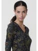 KOROSHI Kurzes bedrucktes Minikleid mit langen Ärmeln in bunt