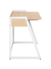 Beliani Schreibtisch QUITO in Weiß/Braun - (W) 120 x (H) 82 x (L) 60 cm