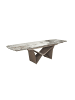 Angel Cerdá Ausziehbarer Esstisch 1154 in Weiß/Taupe – (B)200 x (T)100 x (H)76 cm