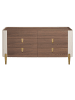 Angel Cerdá Kommode 7185 in Beige / Gold / Walnuss – (B)160 x (H)76 x (T)47 cm