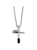 Adeliás Unisex Halskette mit Anhänger – Kreuz aus Edelstahl in silber