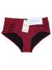 Aquarti Aquarti Damen Bikinihose mit seitlichen Raffungen in dunkelrot