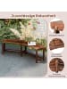 COSTWAY Gartenbank gebogen 3 Sitzer in Braun