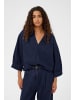 Soaked in Luxury Kurzarm-Bluse SLChaman Lockere Passform in Dark Blue Denim