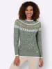WITT WEIDEN Norwegerpullover in moos-lindgrün-meliert