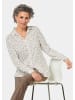 GOLDNER Kurzgröße:  Modische Druckbluse mit Hemdblusenkragen in taupe / gemustert