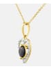 Diamant L'éternel Kette mit Anhänger, mit schwarzer Saphir, 375 Gelbgold