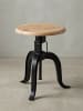 KADIMA DESIGN Drehhocker 39x62,5x39 cm Akazie Massivholz / Metall Drehbar,