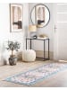 Beliani Kurzflor GORDES in Beige/Blau - (W) 80 x (L) 240 cm