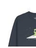 wat? Apparel Sweatshirt Alien on a paper plane in India Ink Grey