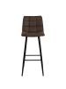 home24 home24 Barstuhl aus Textil im Industrial-Stil (2er-Set) in Braun