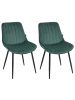 Beliani 2er-Set Esszimmerstuhl DUBROVNIK in Grün/Schwarz