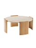CALICOSY Runder Couchtisch IZIA in Helles - (W)80  x (H)35  x (L)80 cm