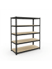 relaxdays Schwerlastregal in Schwarz/ Braun - (B)100 x (H)180 x (T)40 cm