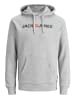 Jack & Jones Corp Sweat Hood Kapuzen Sweatshirt Jumper Reg Fit in Grau